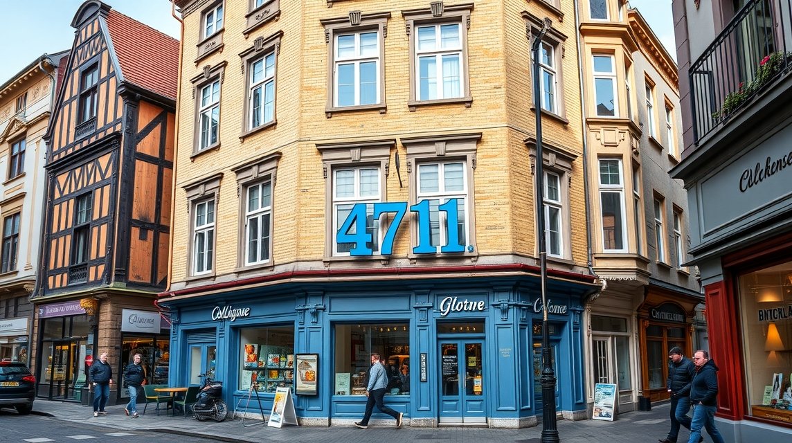 A 4711 Ház a Glockengassén Kölnben, történelmi helyszín és illatmúzeum.