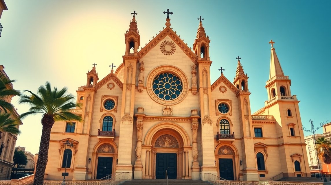 A Santa María bazilika gótikus épülete Alicante városában.