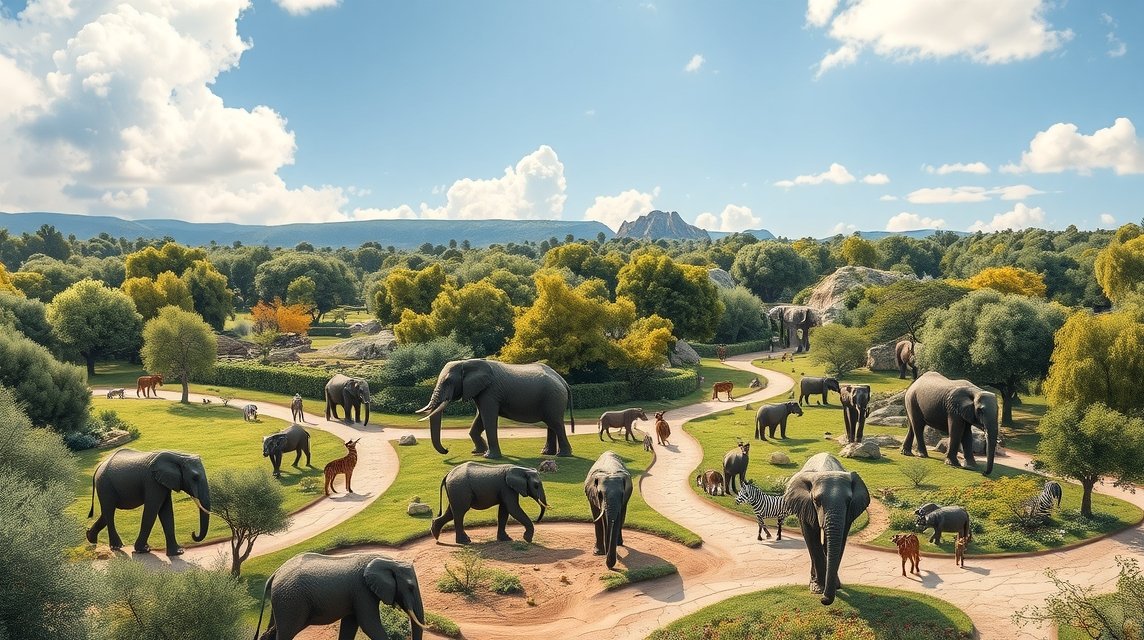 Afrikai állatok a Valenciához közeli Bioparc állatkertben