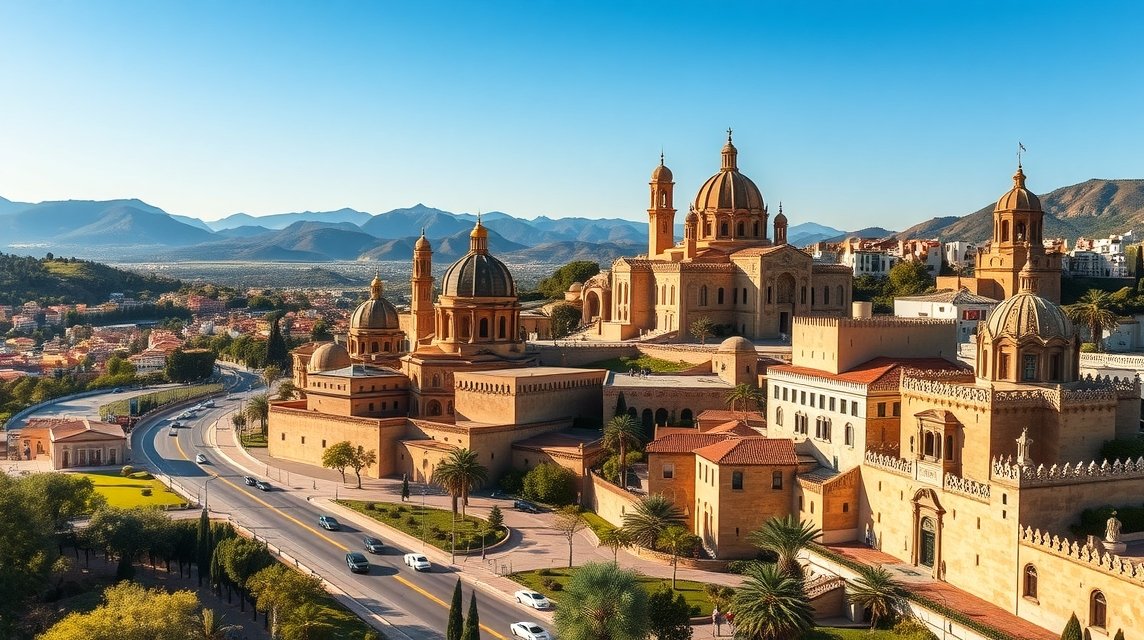 Kilátás Andalúziában, Sevilla, Granada és Córdoba közelében.