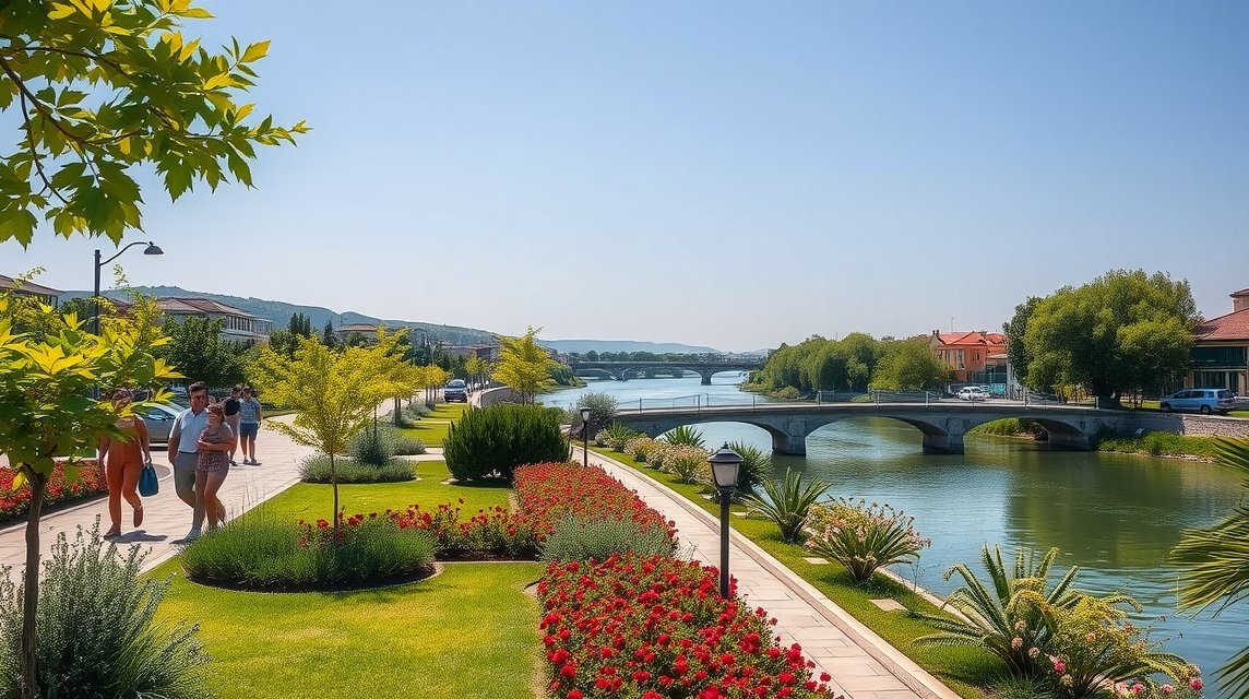 Séta a Maros-parti sétányon Aradon gyönyörű tájon