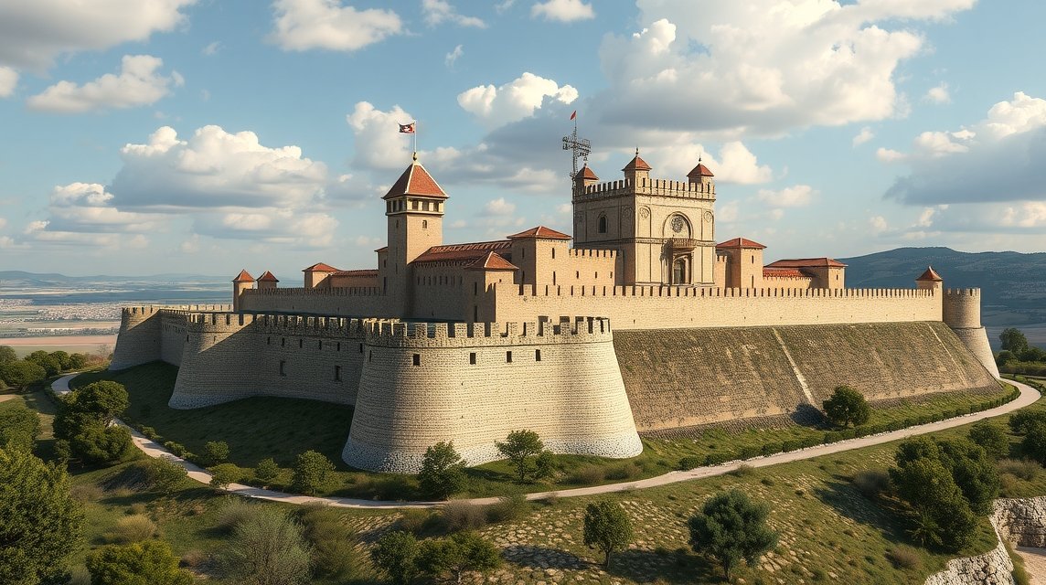 Az aradi vár, impozáns Vauban-típusú erődítmény panorámája.