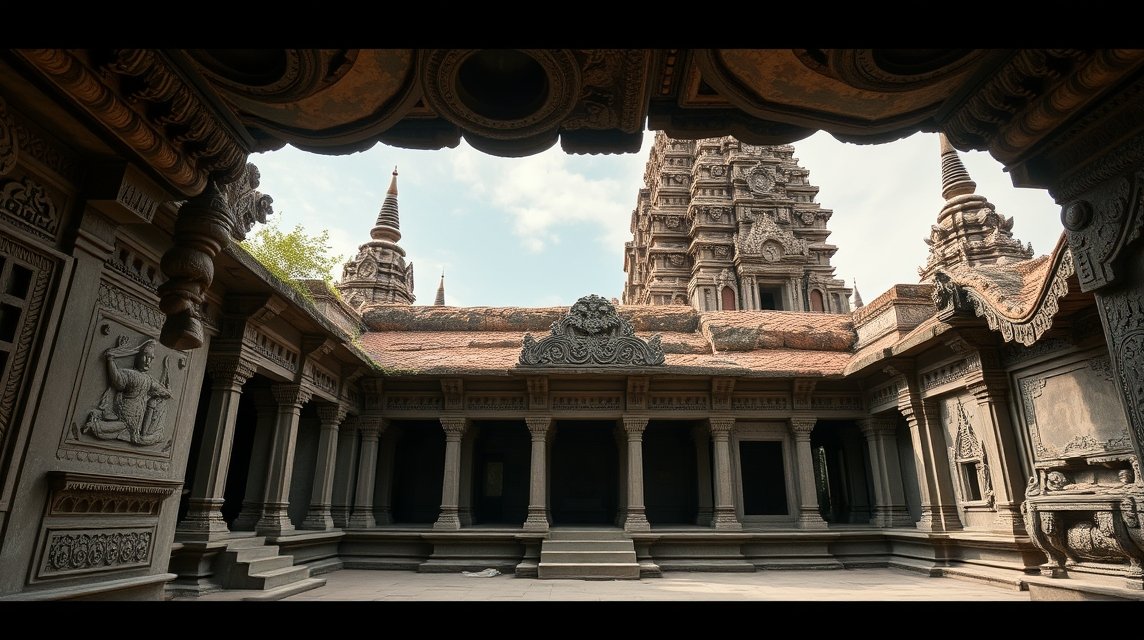 Wat Ratchaburana belső kilátás csodás domborművekkel és pranggyal