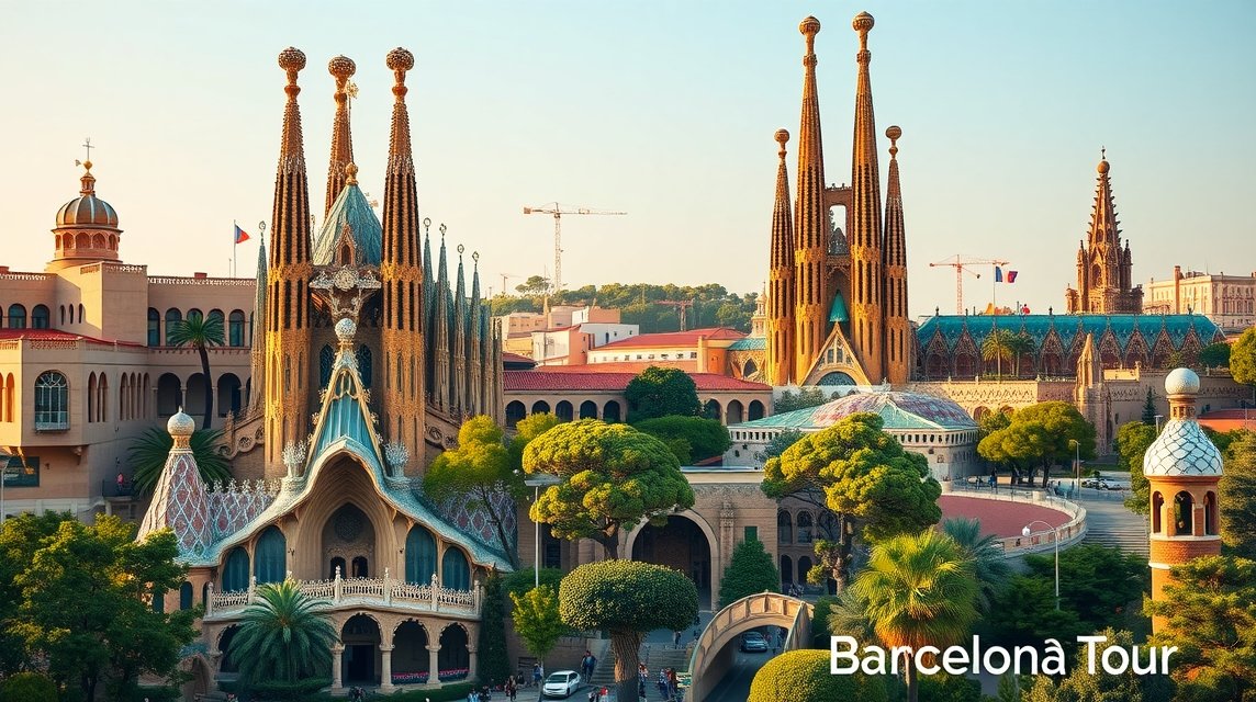 Barcelona Sagrada Família és Park Güell panorámája