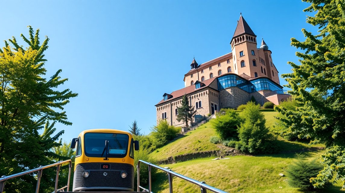 San Vigilio kastély Bergamoban, a második siklóval a közelben.