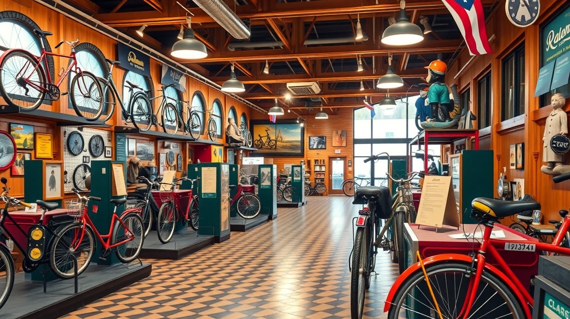 A Bicycle Heaven múzeum belső tere, több ezer kerékpárral.