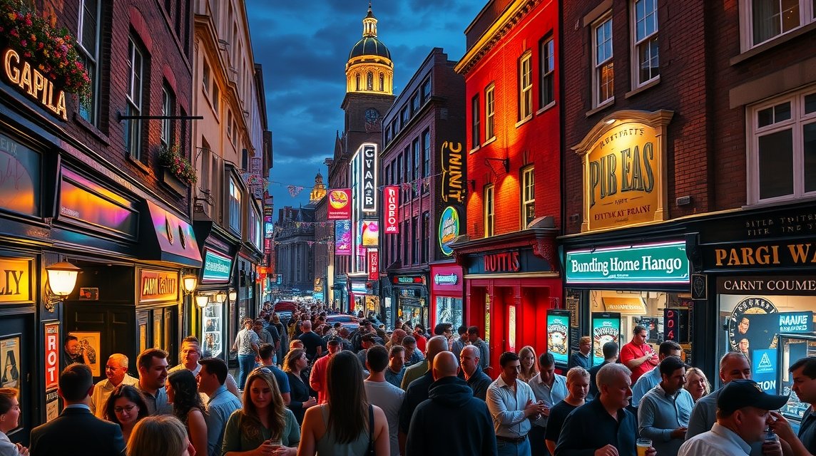 Birmingham éjszakai élet a Broad Street pubjaiban