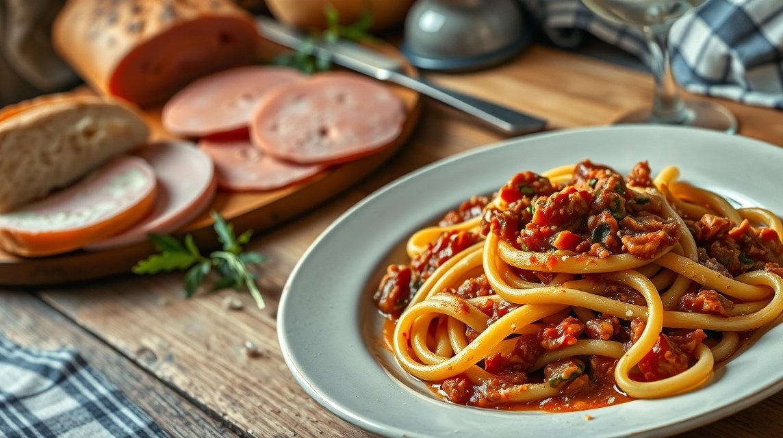 Tagliatelle al Ragù gazdag húsos szósszal és Mortadellával