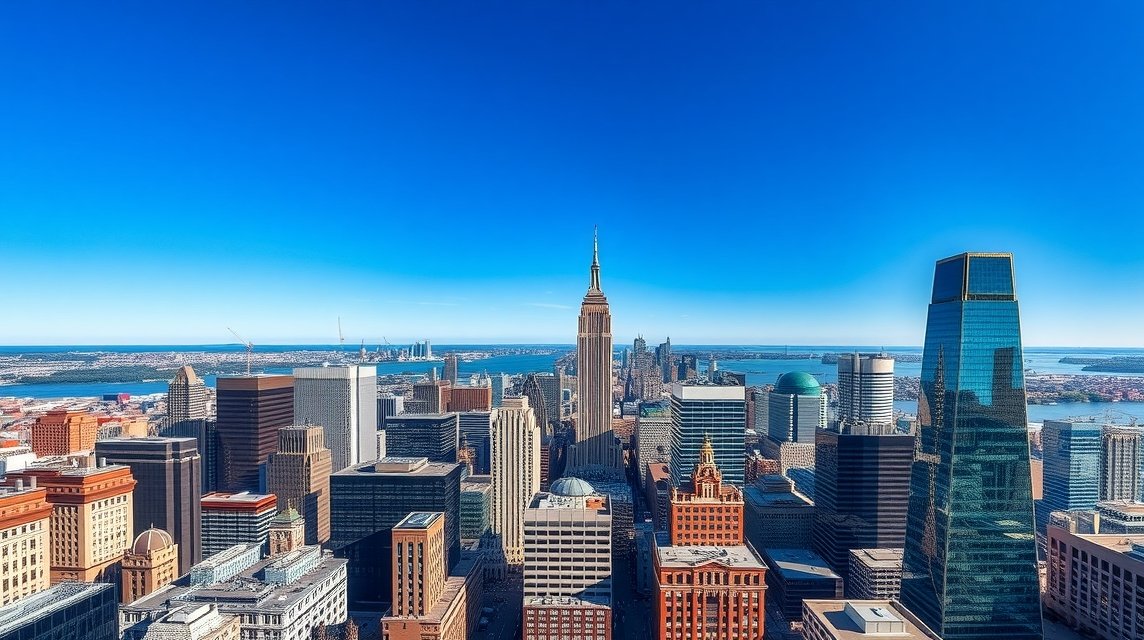 Panoráma a Boston városról a Prudential Center kilátójából