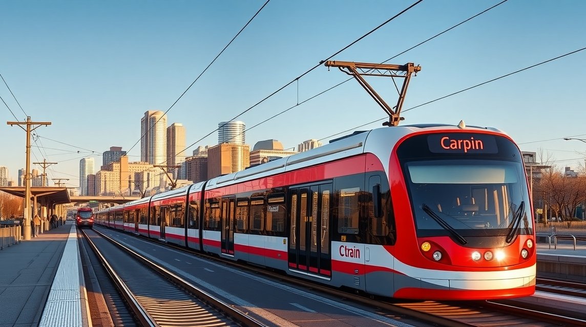 C-Train villamos Calgary városában, modern közlekedési rendszer