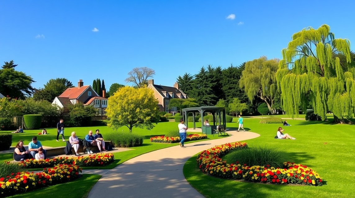 Kikapcsolódás a Cannon Hill Parkban, Birmingham gyönyörű zöldterületein.
