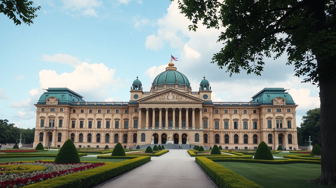 Charlottenburg-kastély barokk stílusú épülete és kertje Berlinben