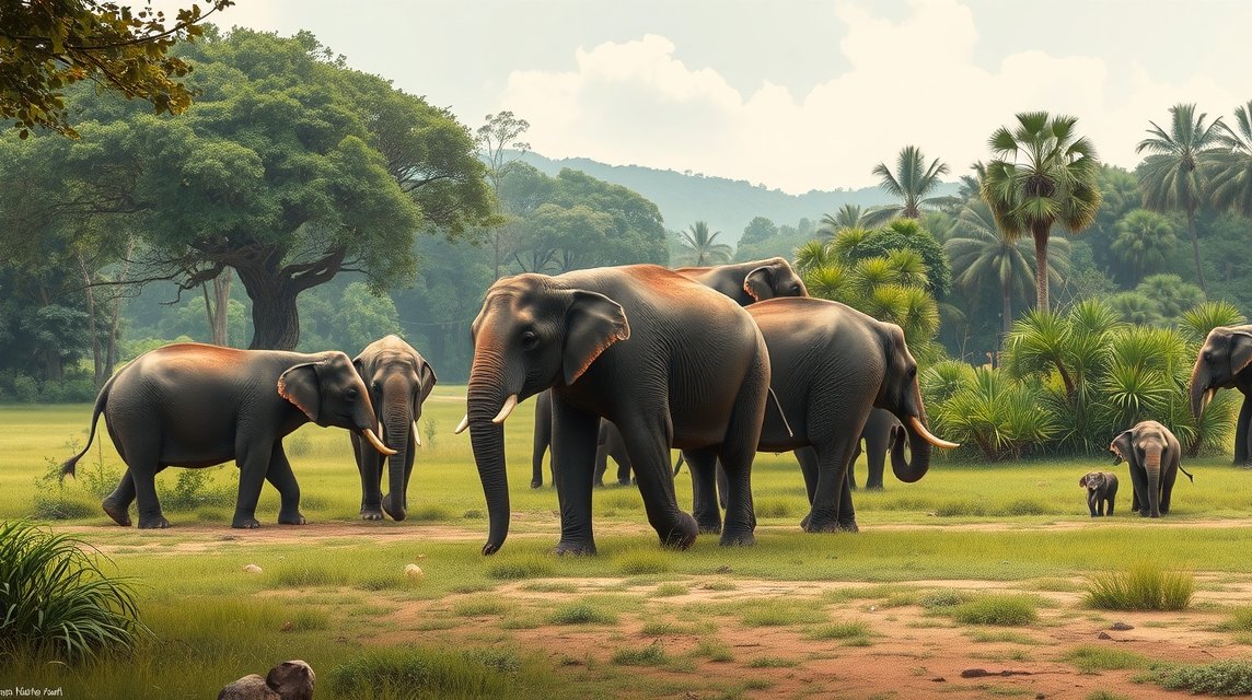 Chiang Mai látnivalók - Elephant Nature Park (etikus elefántmenhely) 1 Elefántok sétálnak a természetes környezetükben Chiang Mai közelében.