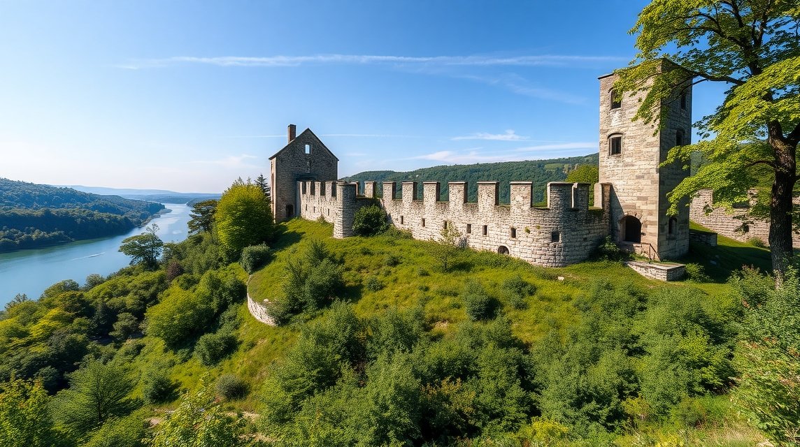 Dévényi vár romjai a Duna és Morva találkozásánál Szlovákiában.
