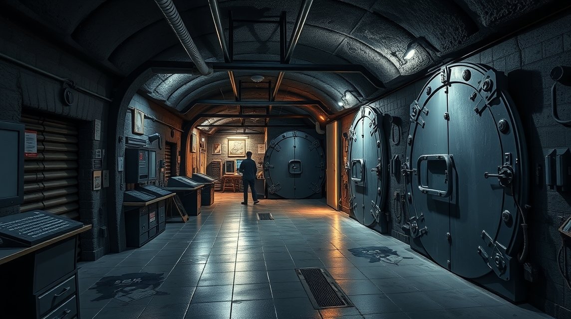 Diefenbunker belső tér, hidegháborús menedék Ottawa-ban.