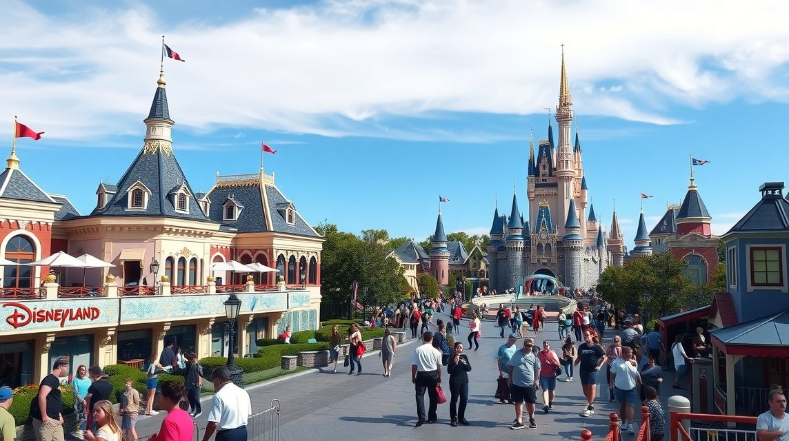 Disneyland Párizs csodás tája és színes épületek