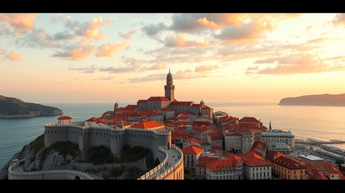 Dubrovnik falai: Trónok Harca helyszínek és a legjobb kilátópontok 1 Dubrovnik falai és város nézőpont naplementében