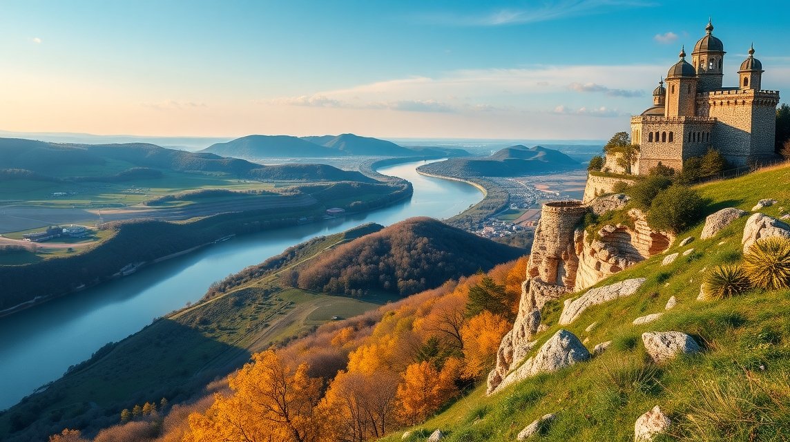 Panorámás kilátás a Dunakanyarra, Prédikálószékről