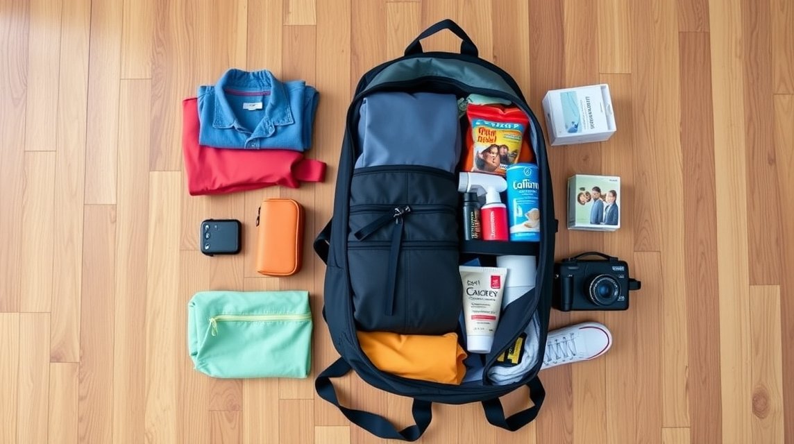 Hátizsákos csomagolás egy hetes utazáshoz sokoldalú ruhákkal