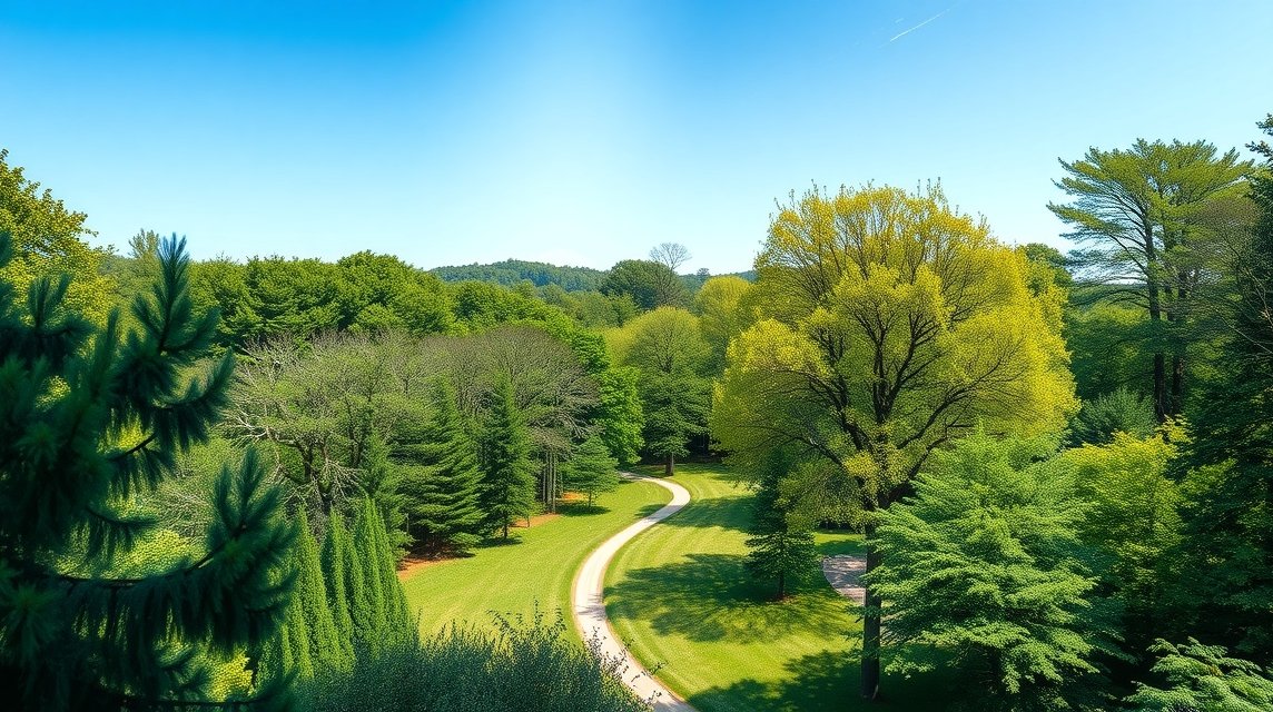 Eilenriede, Hannover zöld városi erdeje, gyönyörű tájjal.