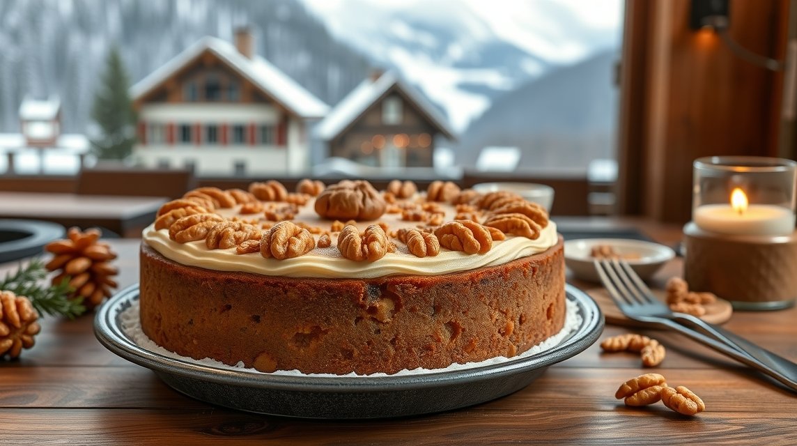 Engadiner Nusstorte - diótorta a Sankt Moritzban, svájci desszert