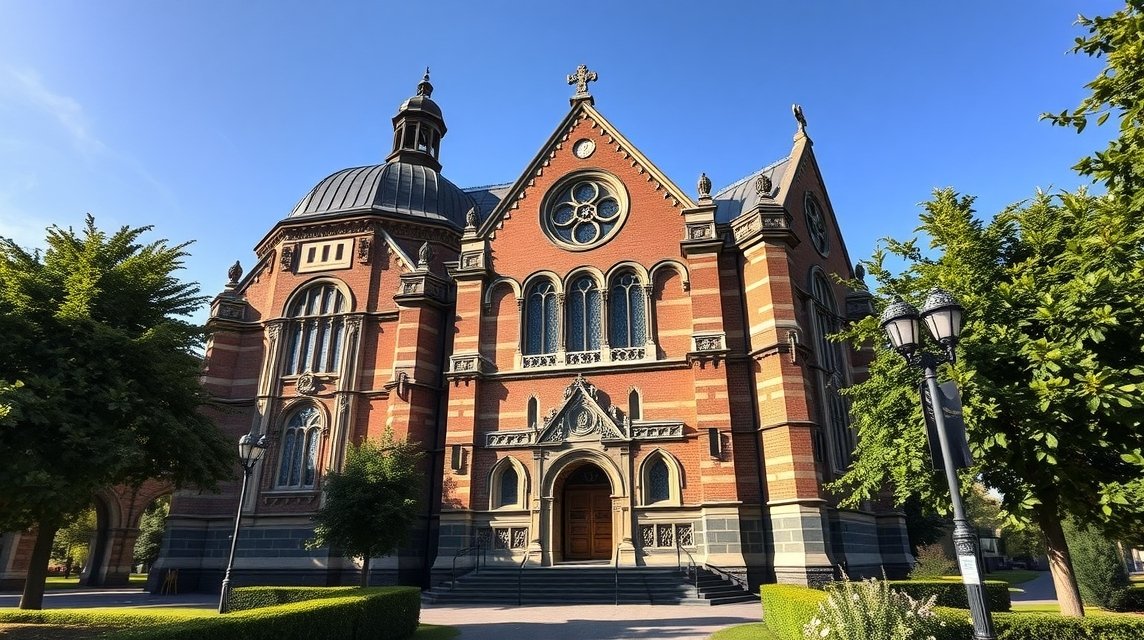 Essen Régi Zsinagógája, impozáns épület a gazdag zsidó múlttal.