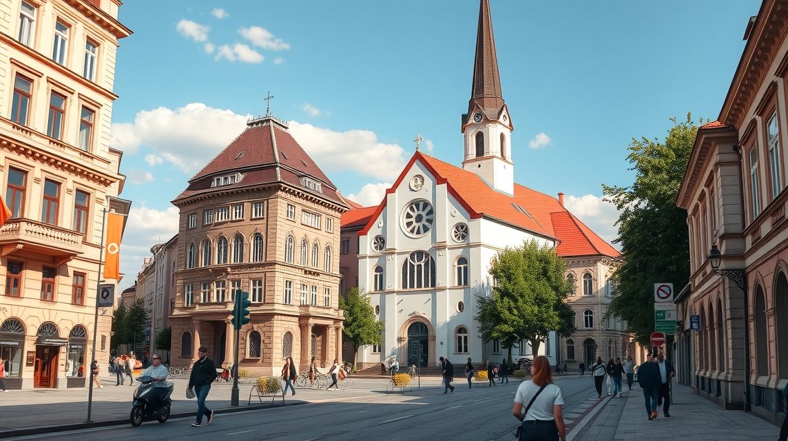 Kolozsvár Farkas utcai sétány, református templom és épületek