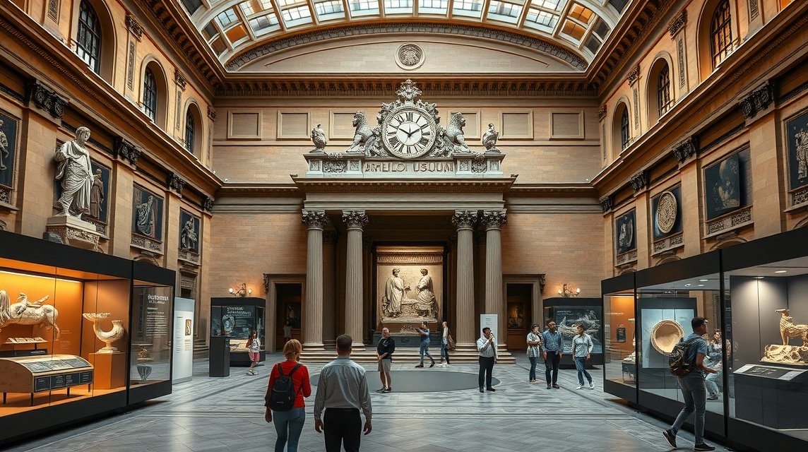 Bologna Régészeti Múzeum belső terének látképe