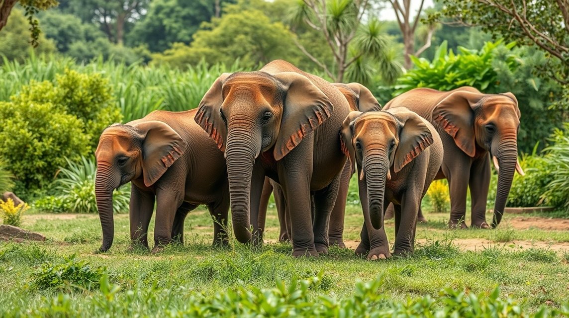 Négy bébinelefant a David Sheldrick elefántárvaházban Nairobi közelében.
