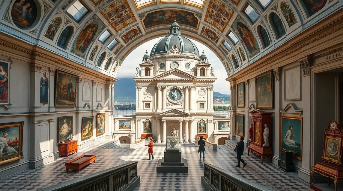 A DomQuartier múzeumi központ pompás belső tere