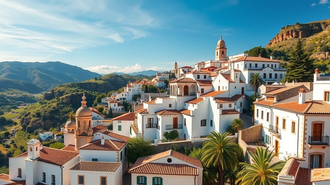 Gyönyörű fehér falvak Marbella közelében, Spanyolországban.