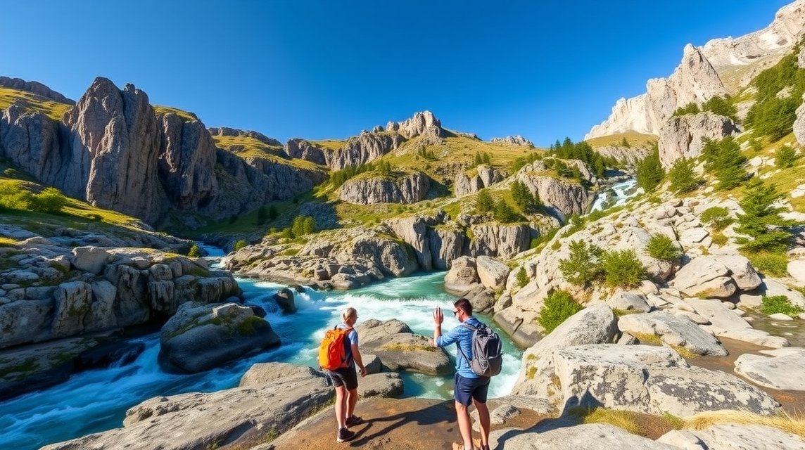 Kalandorok a Gesäuse Nemzeti Parkban, vadvíz és sziklák között.