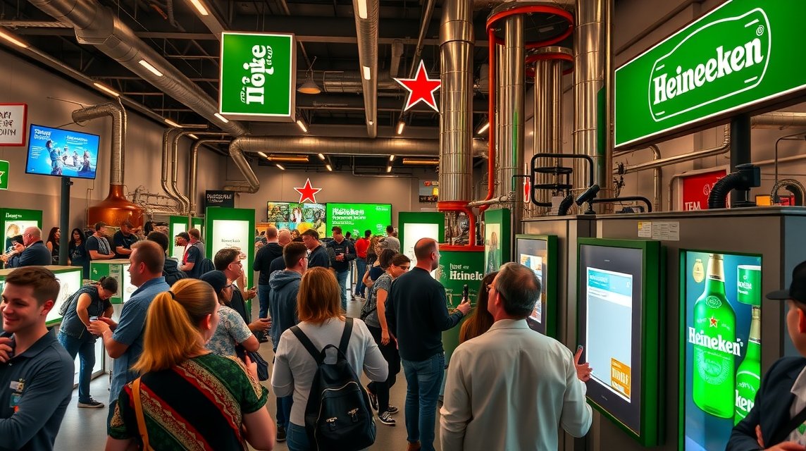 Interaktív Heineken Experience sörfőzdetúra Amszterdamban.