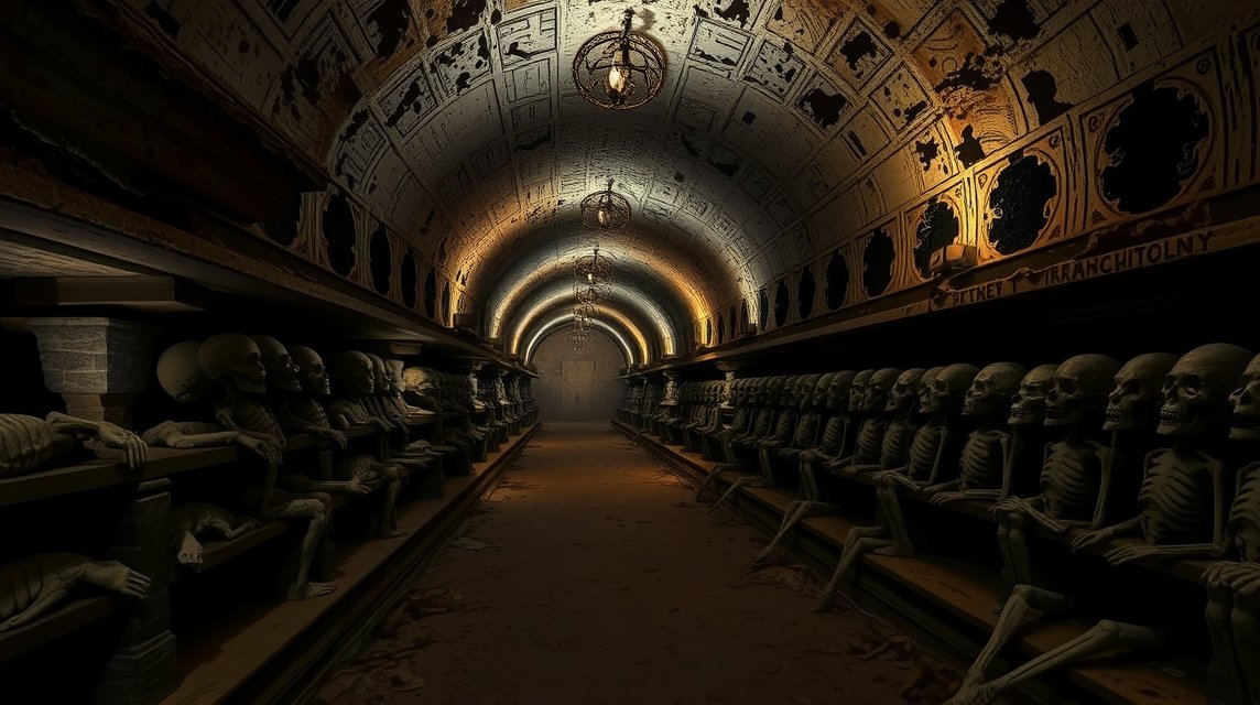 Kapucinusok katakombái: múmiák és csontvázak a sötétben