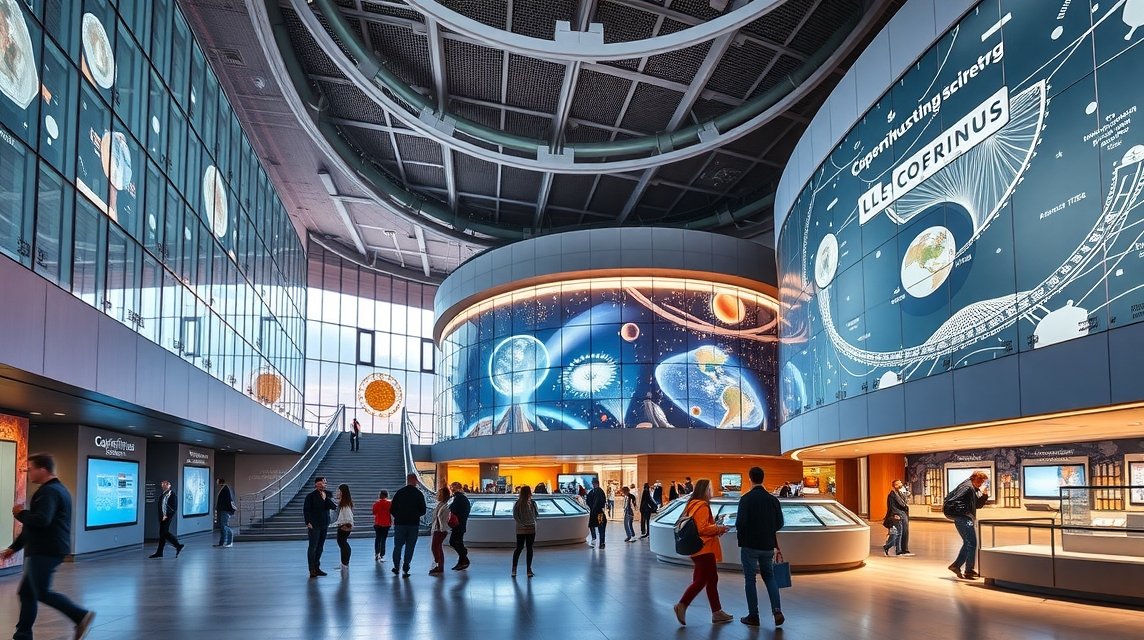 A Kopernikusz Tudományos Központ interaktív kiállításai Varsóban.