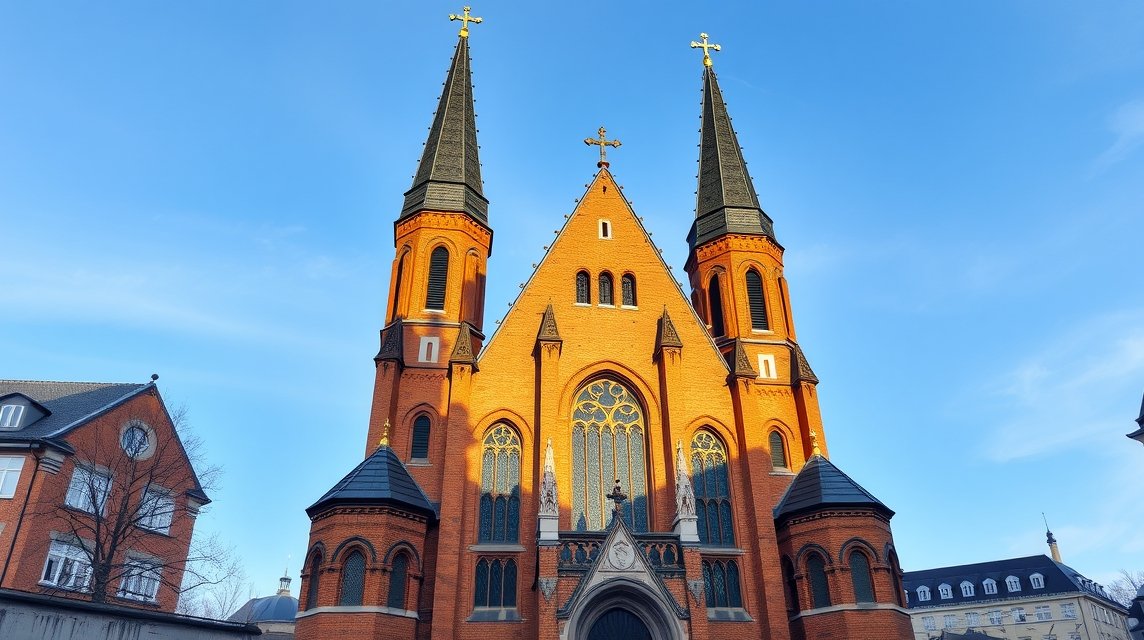 A Marktkirche gótikus téglatemplom Hannoverben.