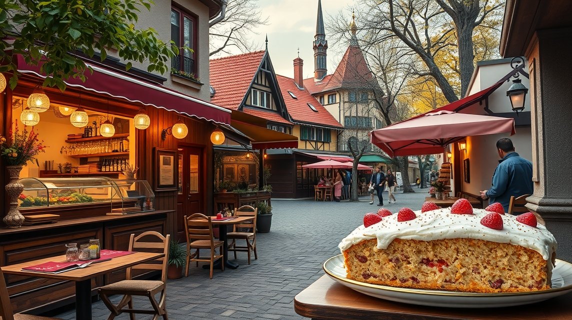 Varga-béles a Marosvásárhelyi kávézó előtt, ízletes édesség.