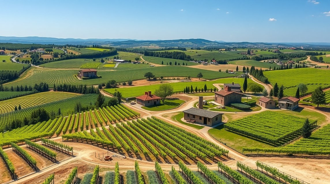 Teraszos szőlők és történelmi pincék a ménesi borvidéken Arad környékén.