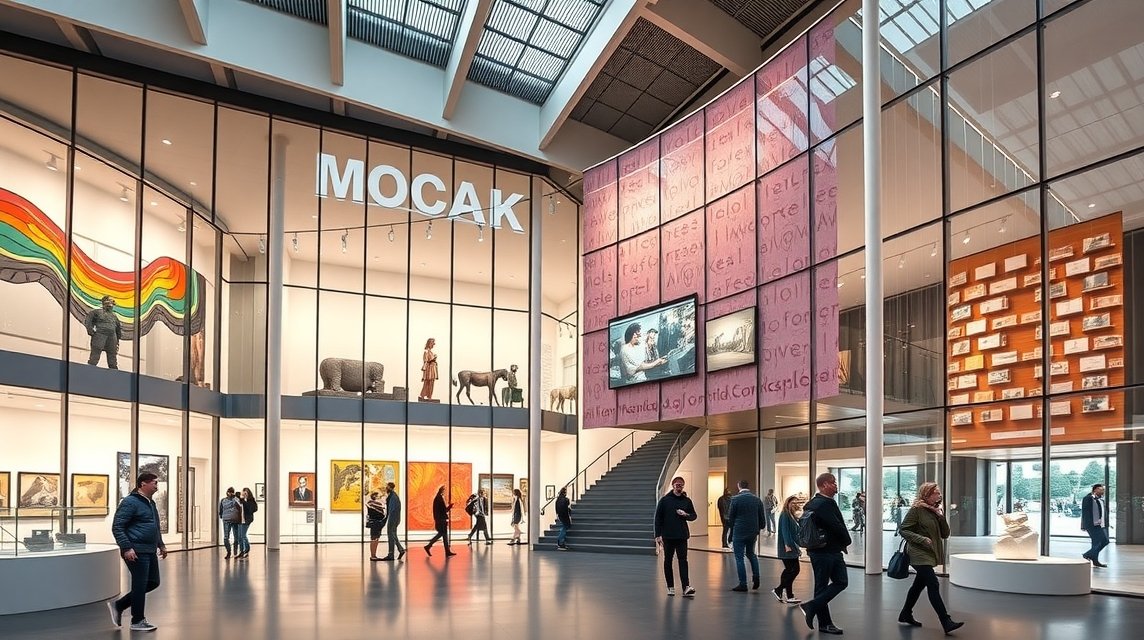 MOCAK Kortárs Művészeti Múzeum belső tér, Krakkóban.
