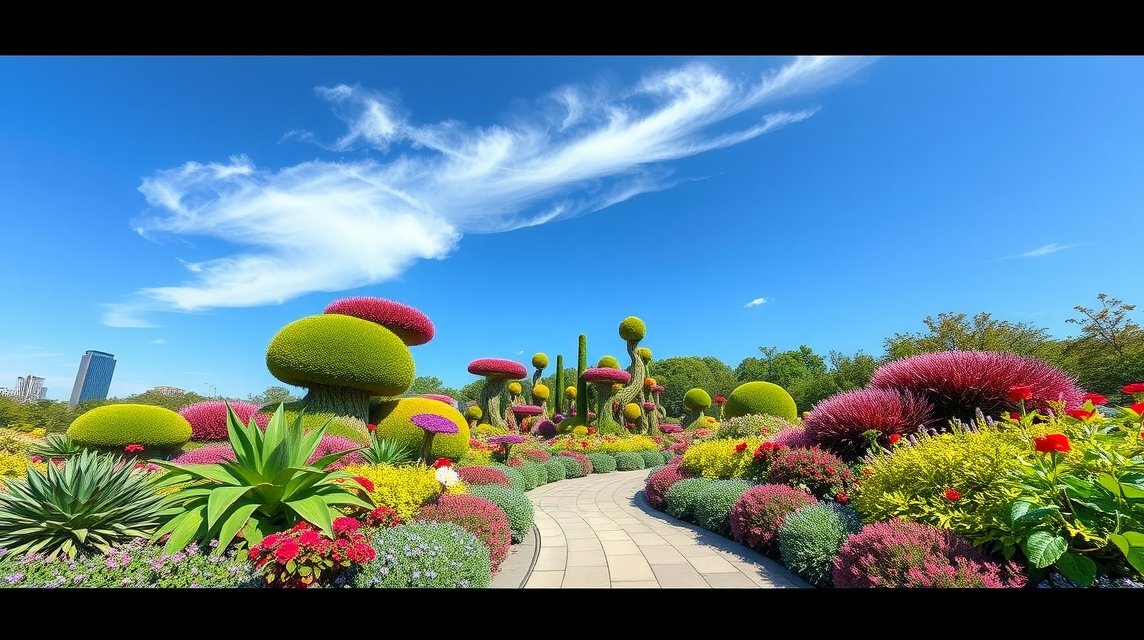 Montréal Botanikus Kert növényszobrai és virágoskertjei