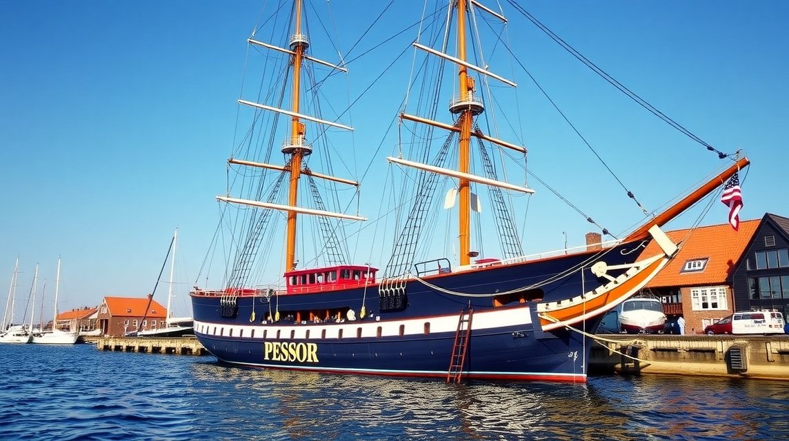 A Passat vitorláshajó Travemündében, Lübeck közelében