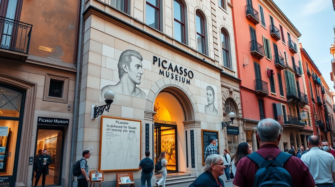 A Picasso Múzeum bejárata a Born negyedben Barcelonában.
