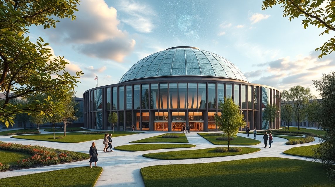 Planetárium Ostrava épülete csodás környezetben