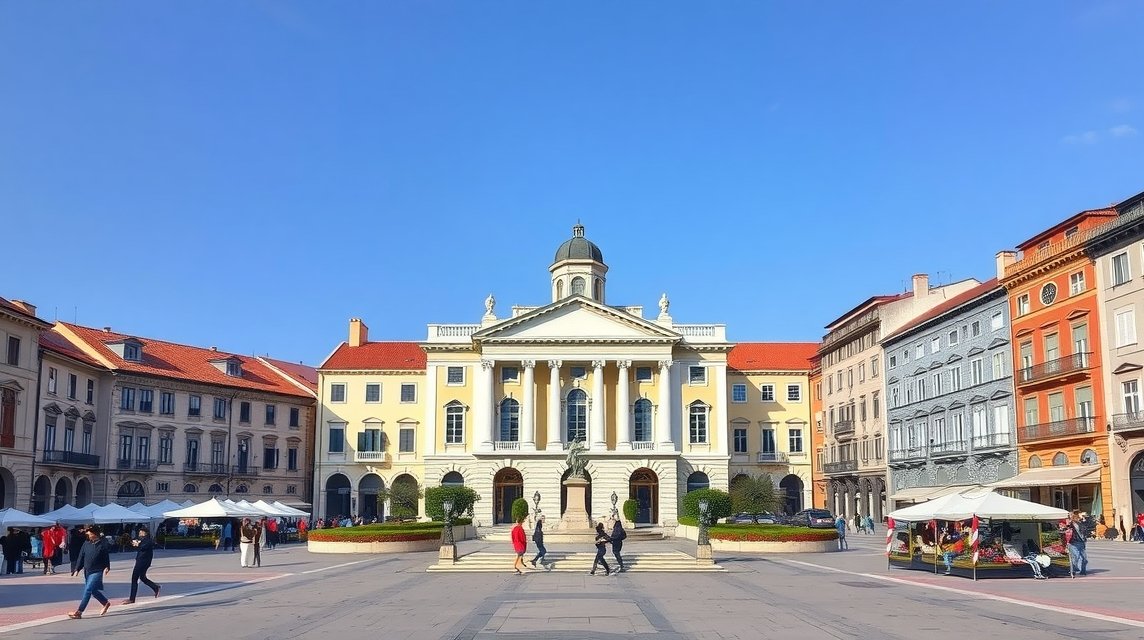 Split látnivalók - A Prokurative tér (Köztársaság tér) 1 Prokurative tér, Split - Velencei stílusú építészet és nyüzsgő élet