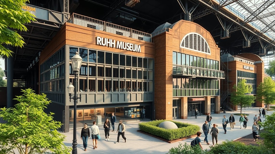 Ruhr Múzeum épülete az UNESCO-listás Zollverein szénmosóban Essenben.