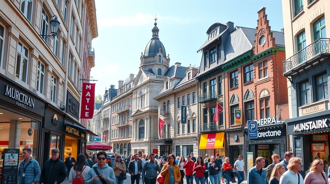 Sainte-Catherine utca, Montreal üzletek és vásárlók a város szívében