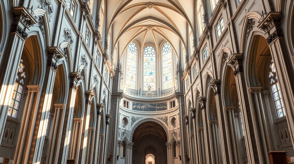 Salzburgi Dóm belső tere, barokk építészet és gyönyörű freskók