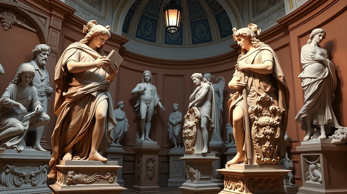 Barokk szobrok a Salzillo Múzeumban Murciában, Spanyolországban.