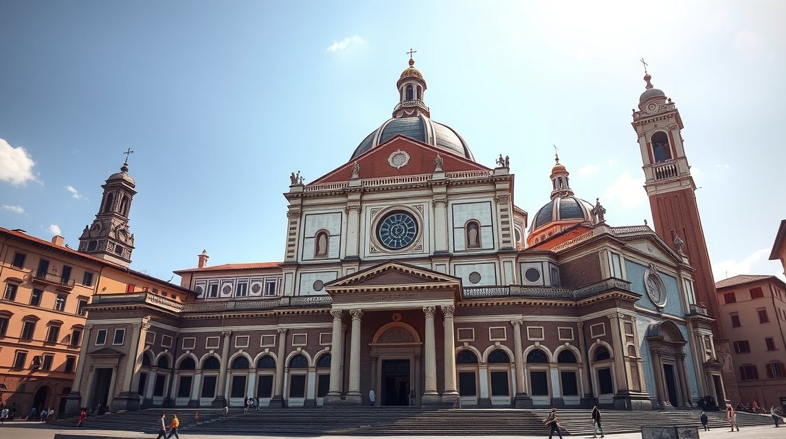 Bologna látnivalók - A Santo Stefano bazilika (A hét templom) 1 Santo Stefano bazilika Bologna látványos külső nézete