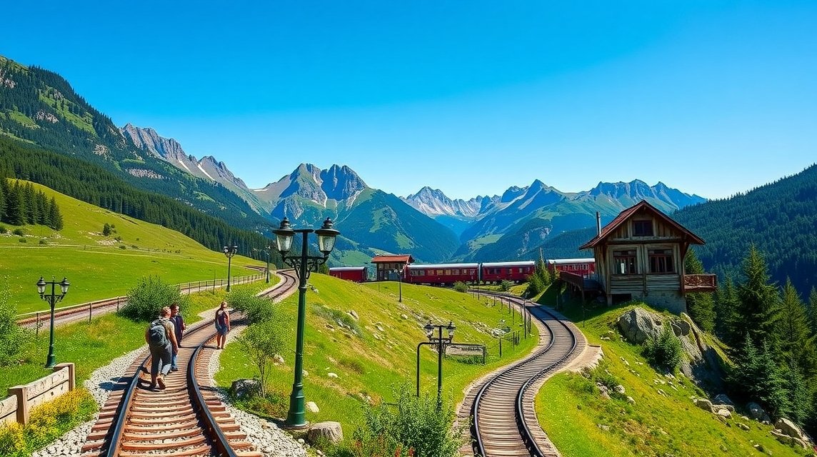 Semmering-vasút gyalogtúra az alpesi tájban